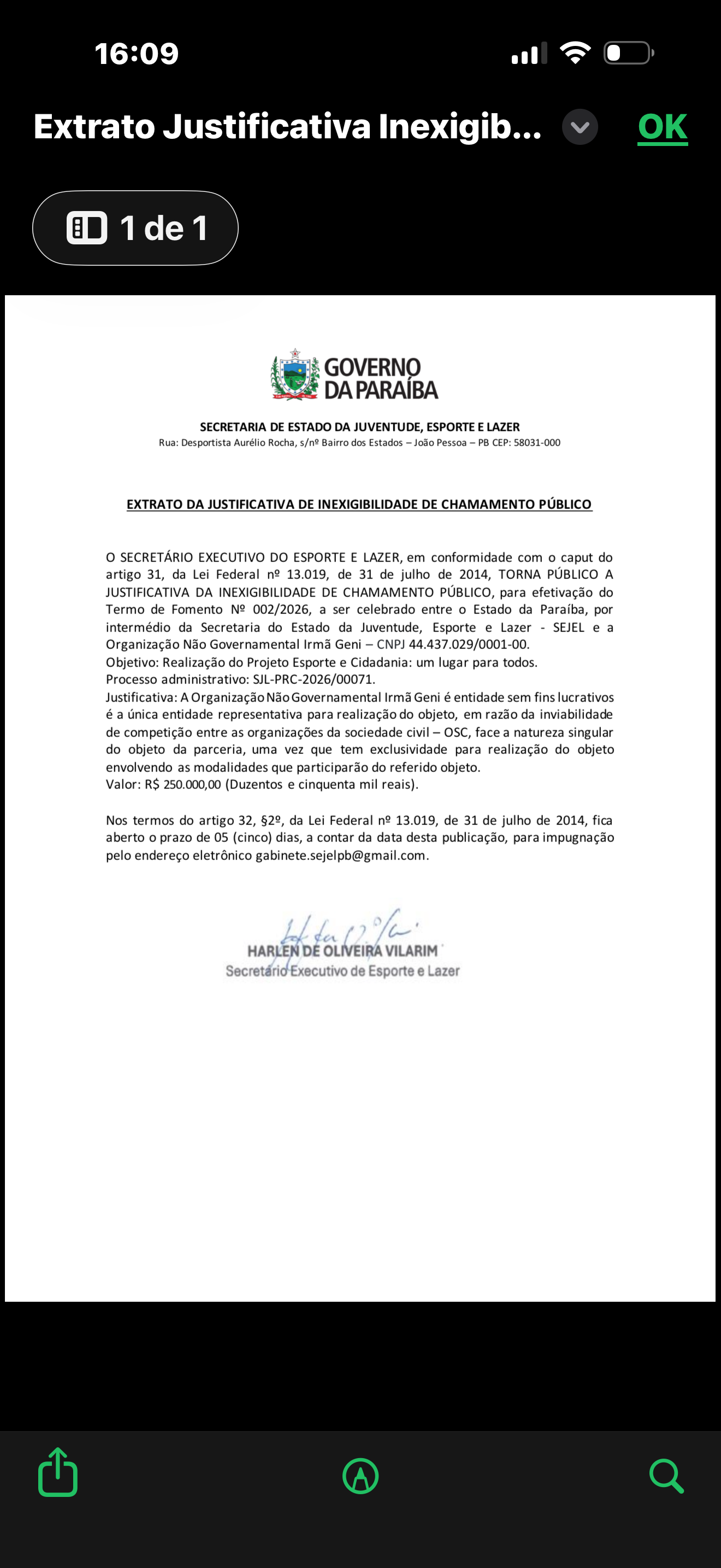 EXTRATO DA JUSTIFICATIVA DE INEXIGIBILIDADE DE CHAMAMENTO PÚBLICO - COPA PRATA 2026