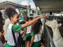 Estudante Emilly Vitória se divertiu com os animais.jpg