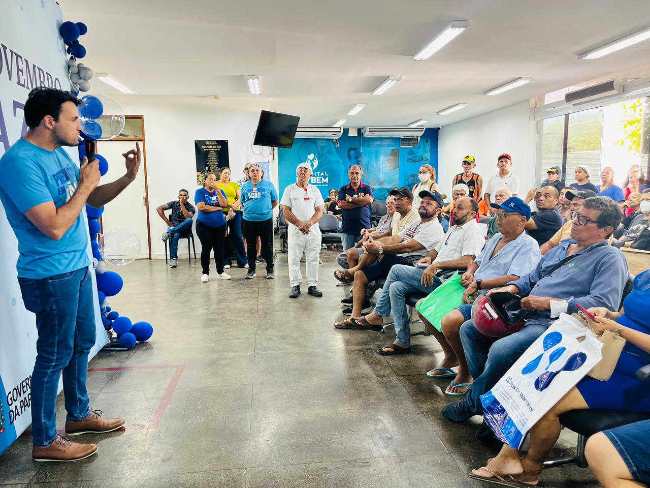 A pálestra aconteceu na recepção do Hospital do Bem.jpg