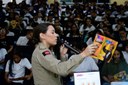No evento foram distribuídos panfletos informativos que foram usados na palestra (2).JPG