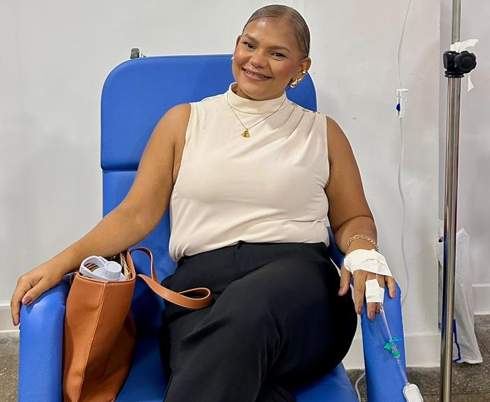 Letícia França fez sua última quimioterapia no Hospital do Bem no dia 16 de dezembro.jpeg